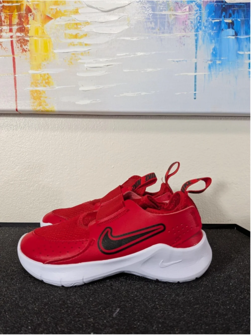 Nike Strap Shoes Kids Size 10C Red White Running Athletic Sneakers FN1449-600